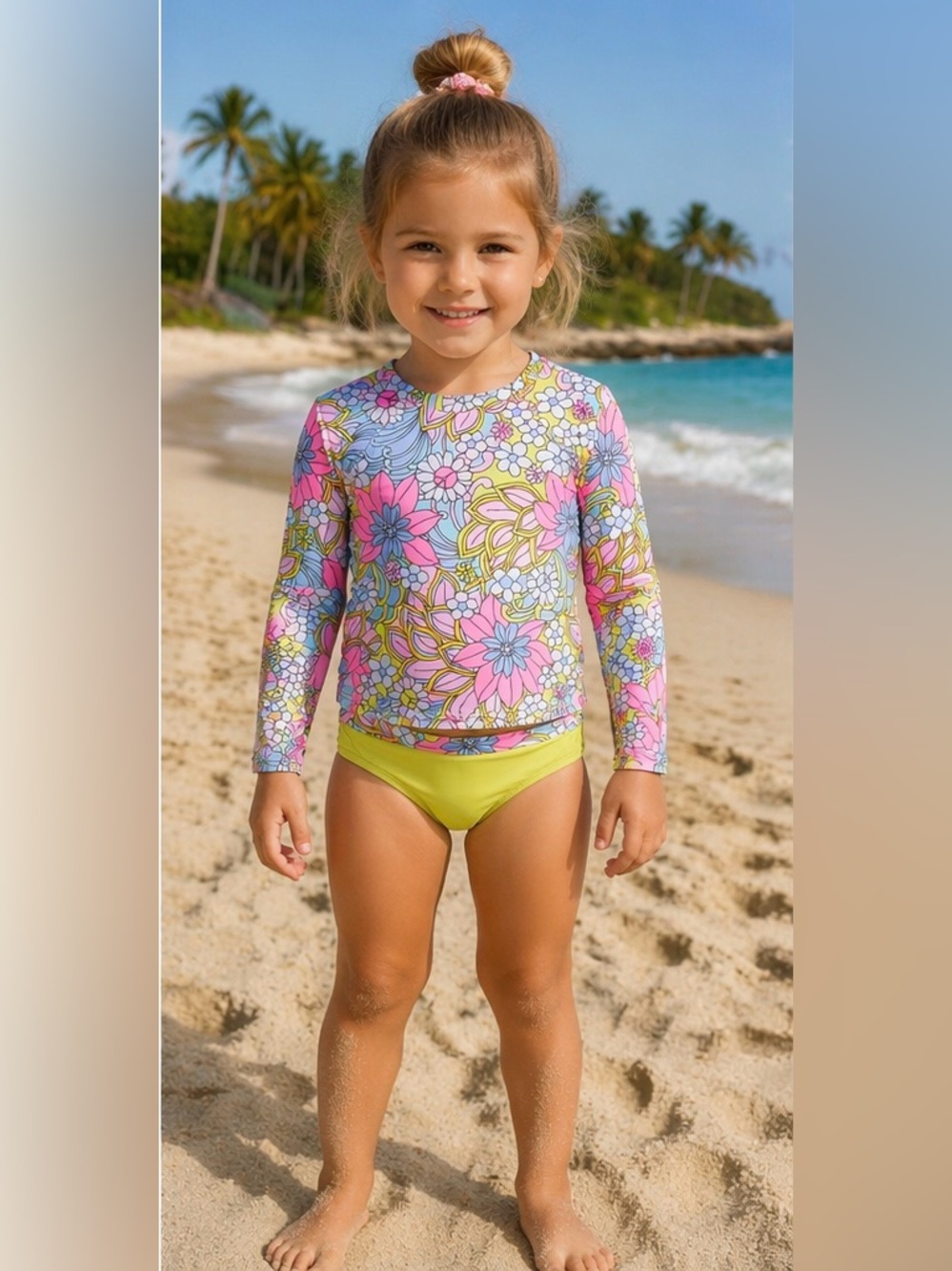 NWT Baby and Toddler Girl Rashguard Swimsuit, 2-Piece, Size: 12 M